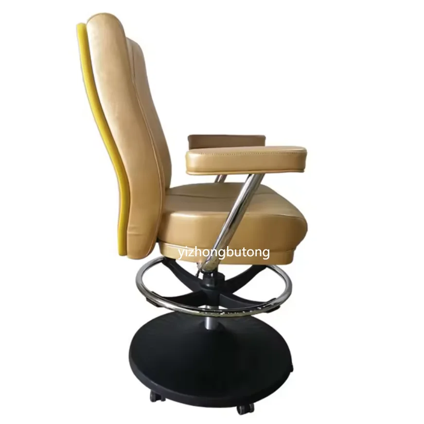 2024 Hot Sale Casino Bar Internet Cafe Gaming Chair Yellow Pu Leather Lift Chair Soft Poker Table Chair Set