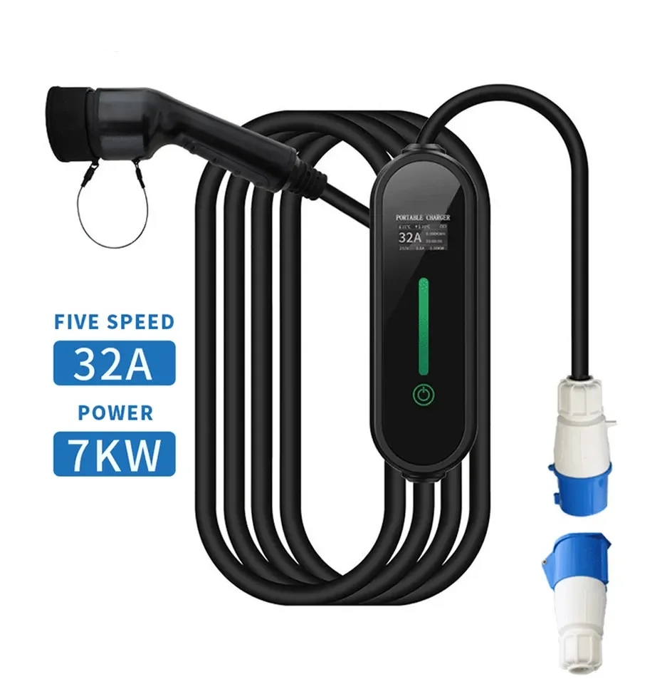 New Evse Portable Wall-mounted Charging Stations 32a 250v 32a 7kw Ev Charging Wallbox 7kw Level 2 Ev Charger for Electric Car