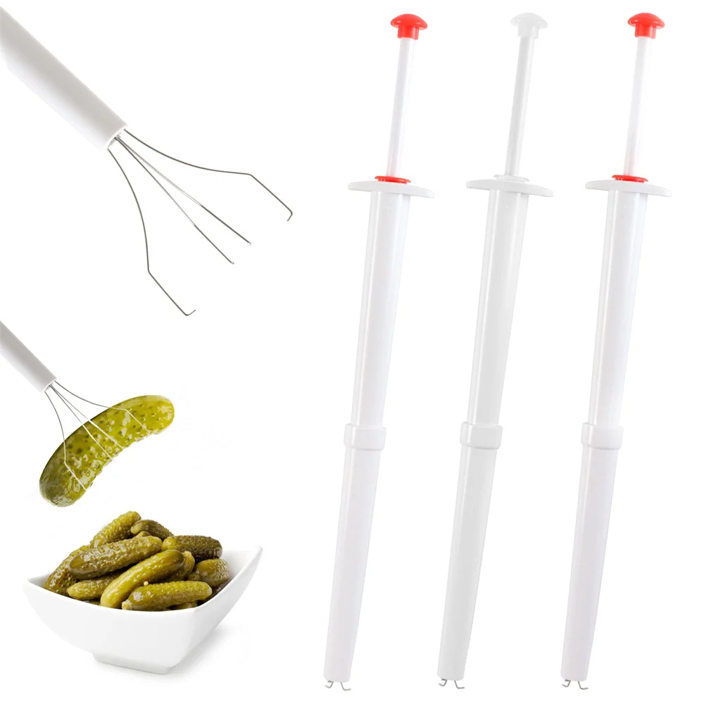 Kitchen Stainless Steel Olive Pepper Grabber Pickle Picker Grabber Claw Jar Pickle Pincher Tool