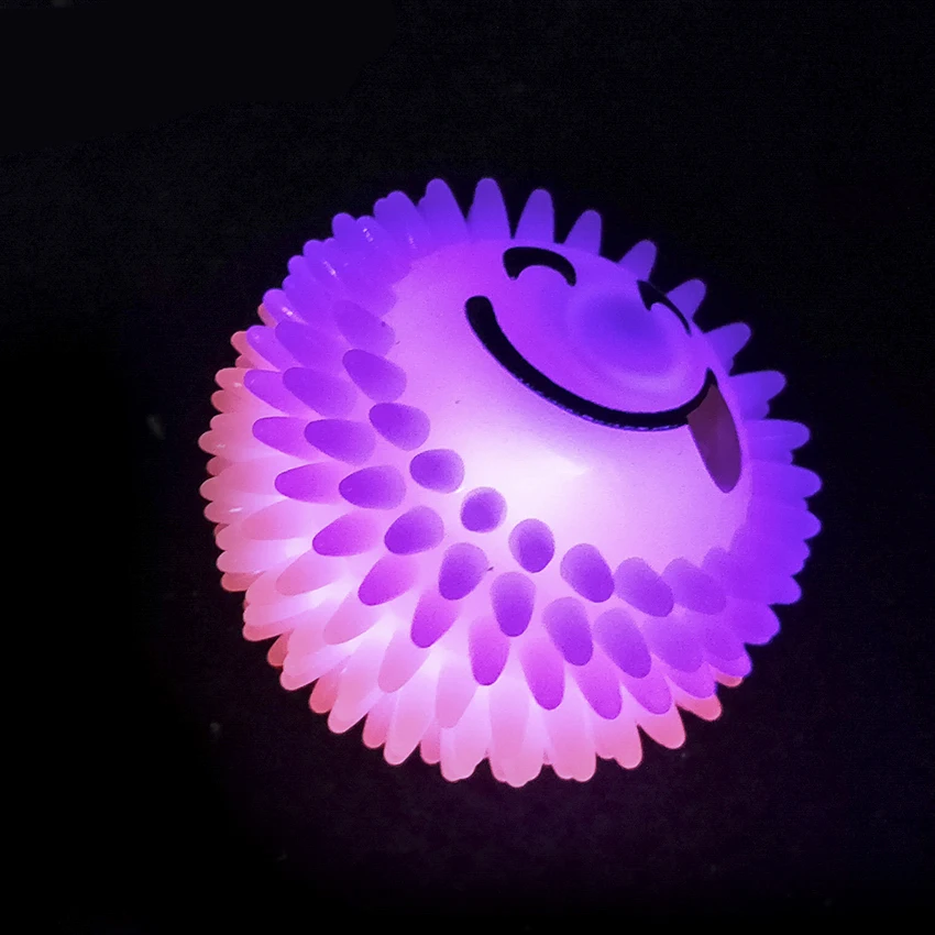 
Huayi TPR Cute Flashing Spiky Massage Ball Anti Stress Ball Pet Toys 
