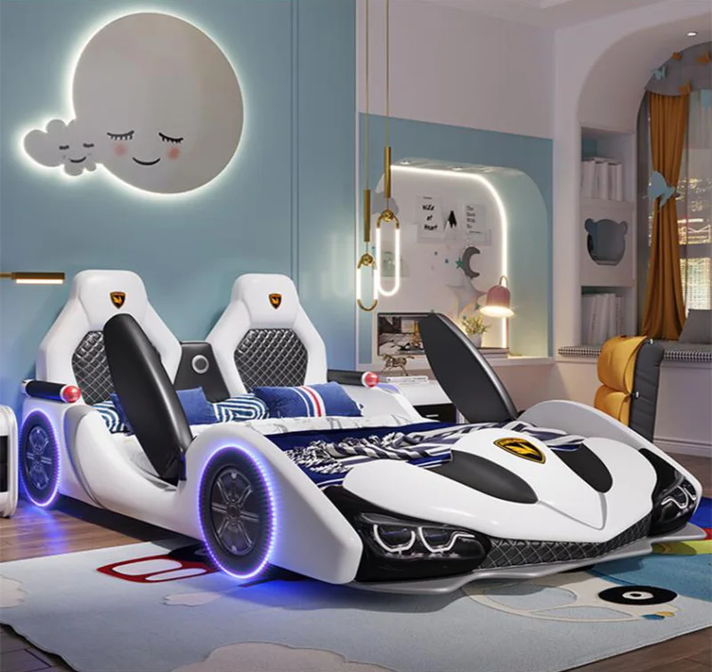 Прекрасная детская мебель для спальни детские кожаные автомобильные кровати для детей