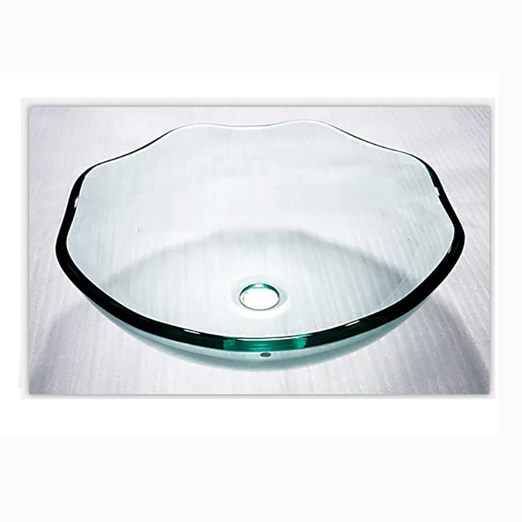 Top selling Countertop Bathroom Glass Bathroom Sink Modern Design Small Hand Wash Basin