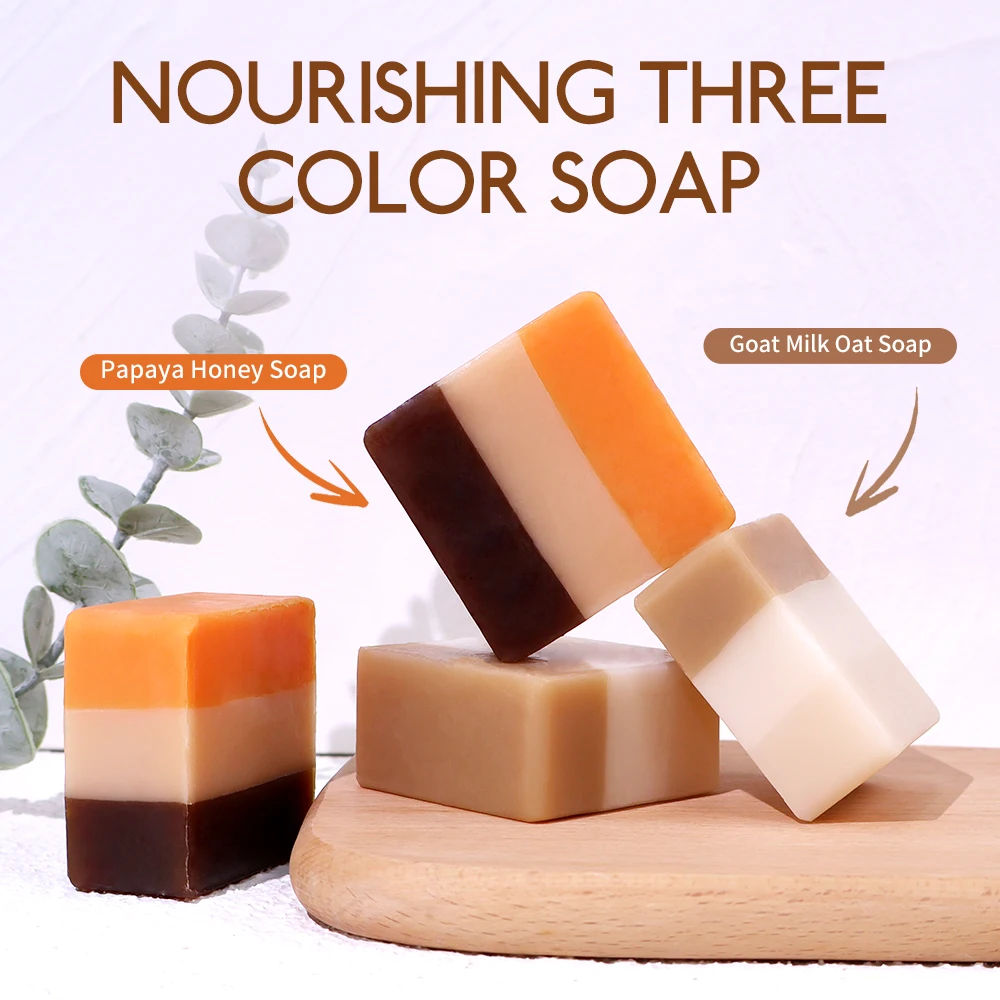 Custom Kojic Acid Papaya Honey Goat Milk Oatmeal Niacinamide Whitening Beauty Soap for Glowing Skin
