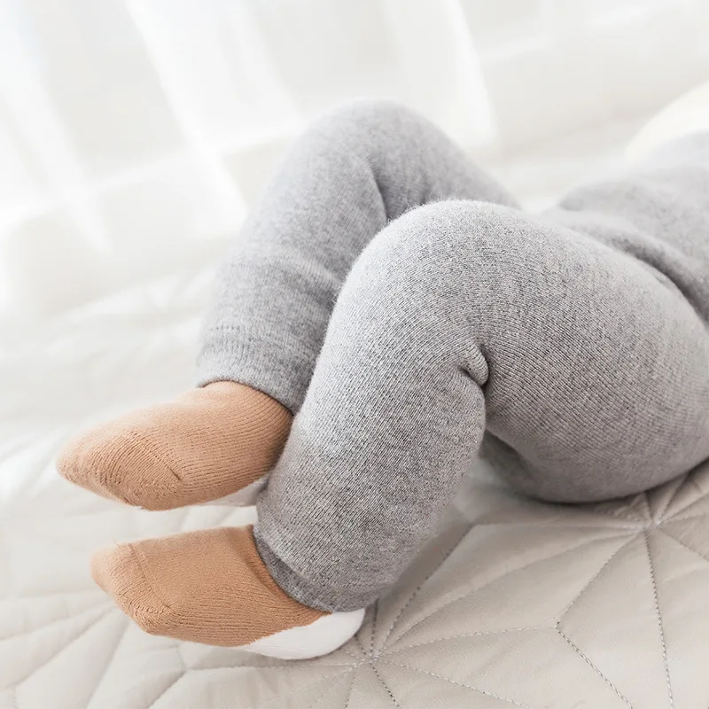 Toddlers Kids Thicken Velvet Pants New Winter Pure Color Baby Warm Leggings