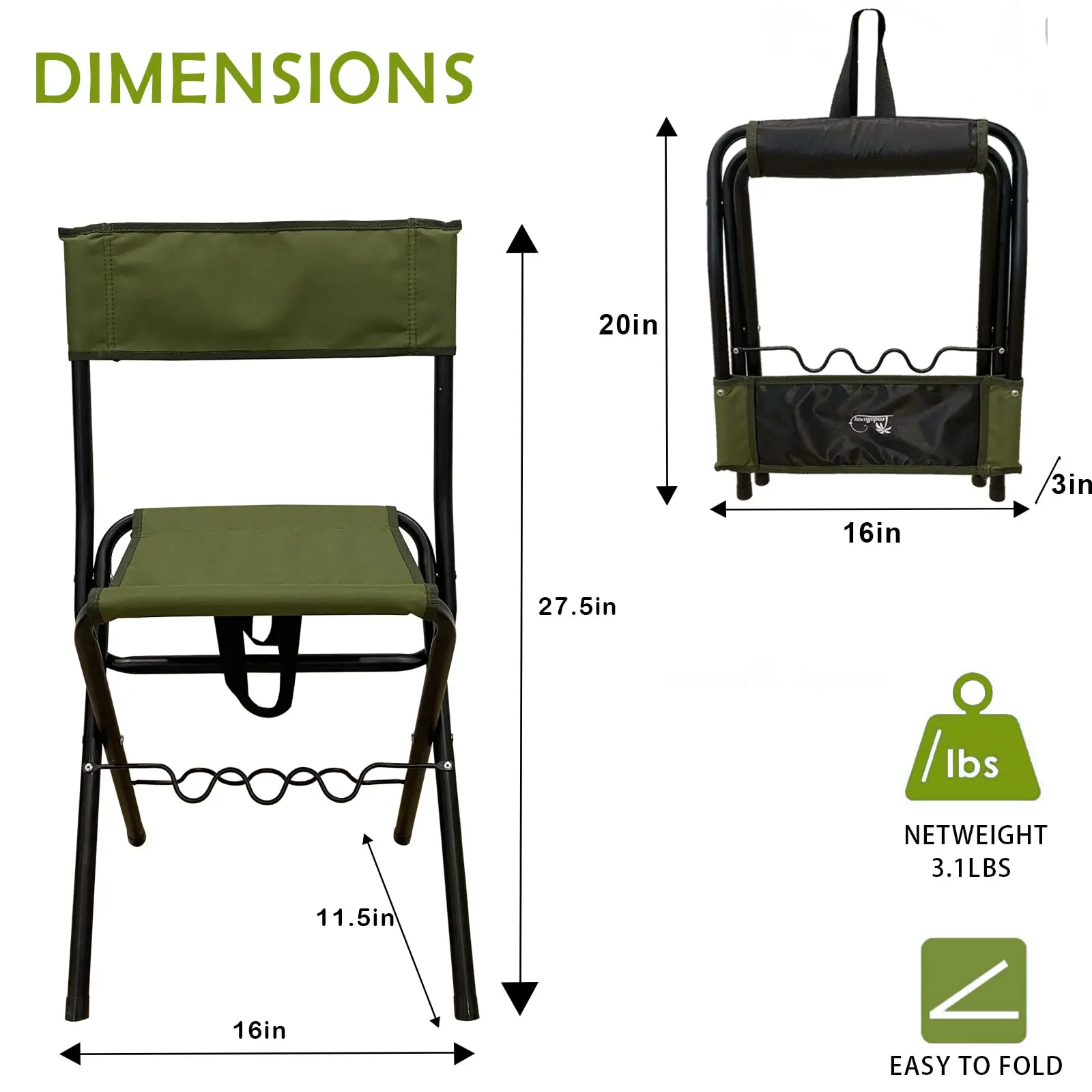Foldable fishing Chair heavy duty Outdoor Custom Portable Camping fishing Chair Folding With Rod Holder