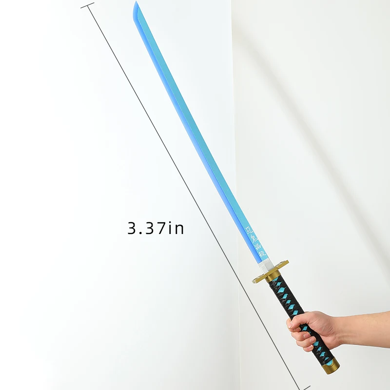 Cool Anime Wooden Led Light Toy Swords Demon Slayer Tokitou Muichirou Children Cosplay Swords