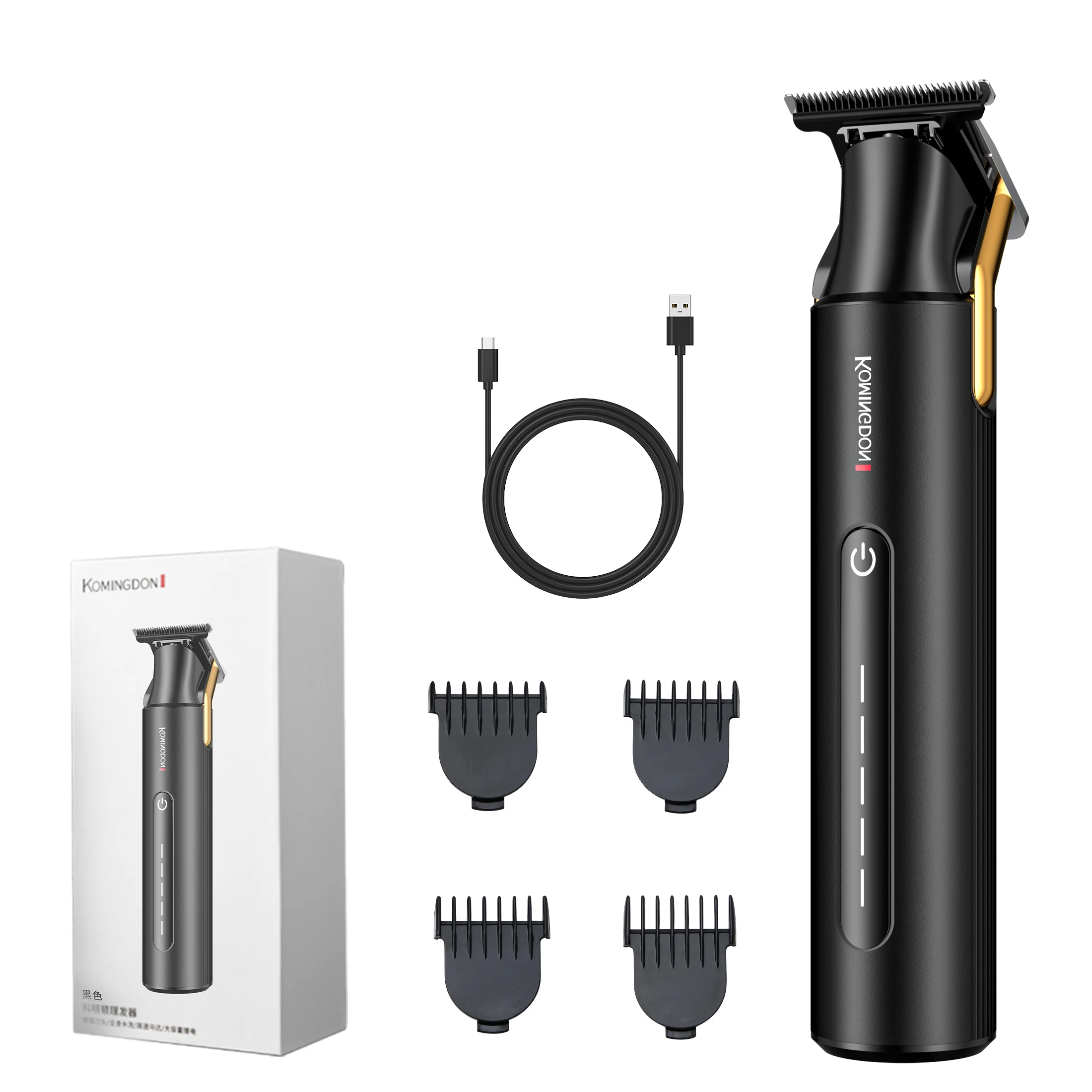 Komingdon T Blade Waterproof Beard Trimmer Professional Rechargeable Electric Cordless Hair Clippers Trimmer for Men Hair Cut