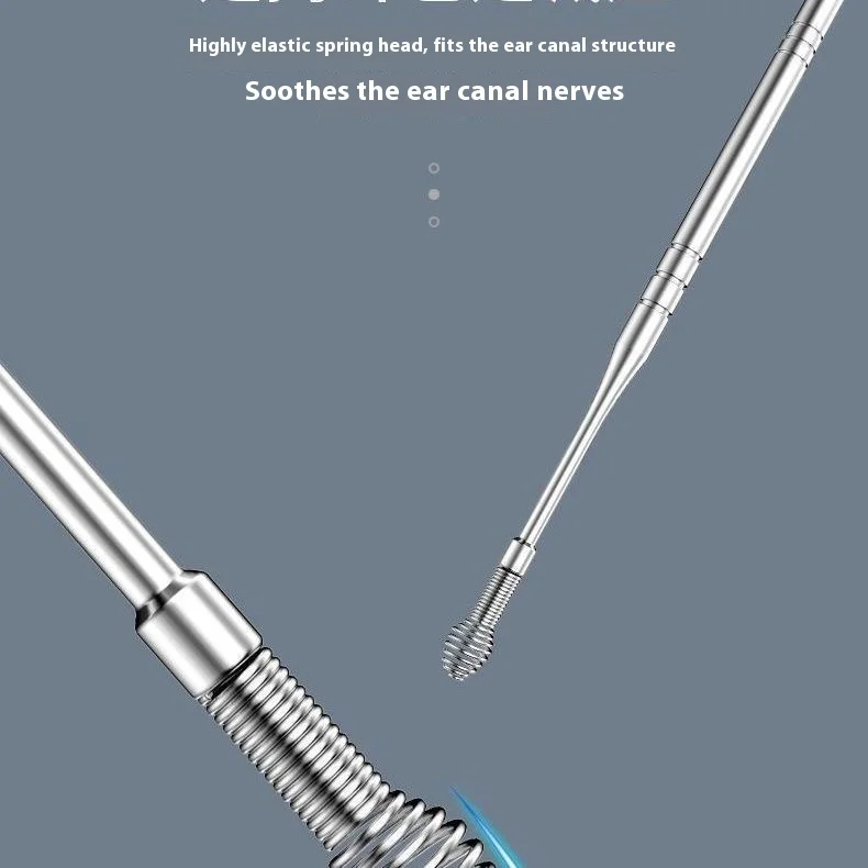 Portable Stainless Steel 50g Multi-Functional Earpick Non-Slip Handle Safety Ear Removal Cleaning Tool