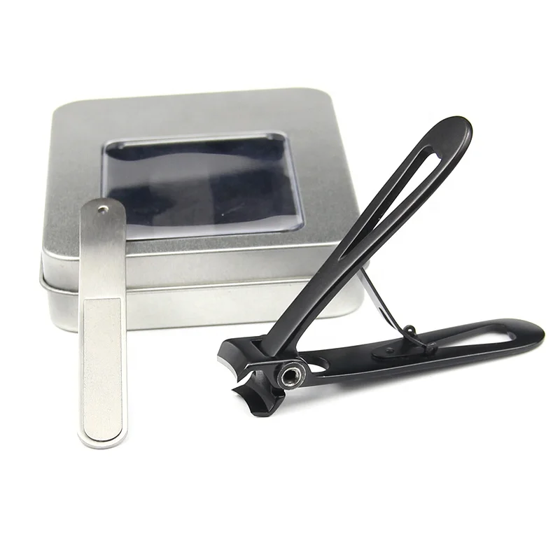 
Black stainless steel no splash toenail clipper hard nail clipper wide jaw nail clipper pedicure tool 