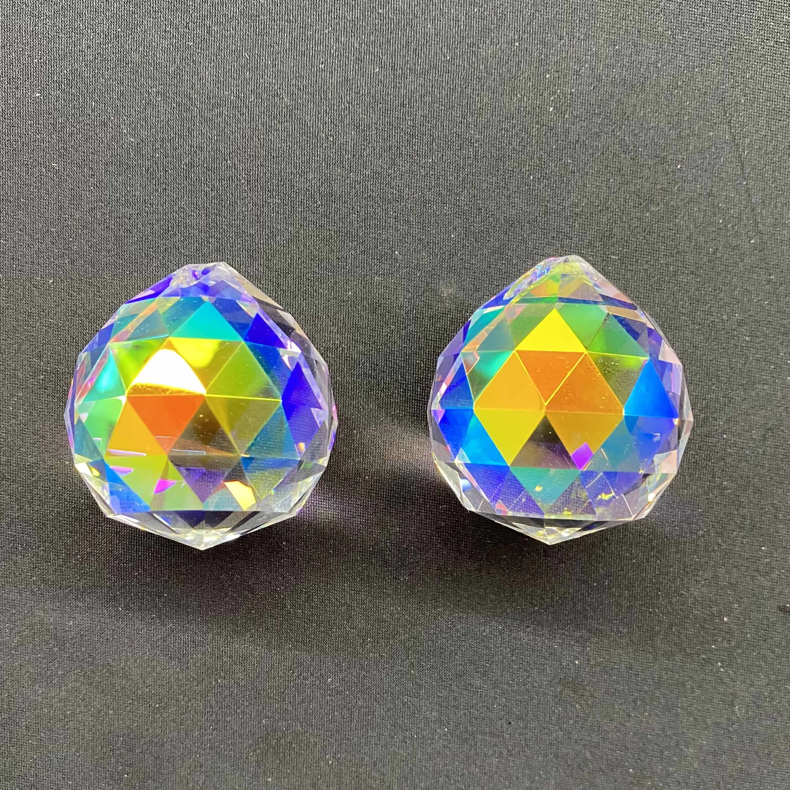 Crystal Coating AB Crystal Faceted hanging Ball for Chandelier lighting parts decoration