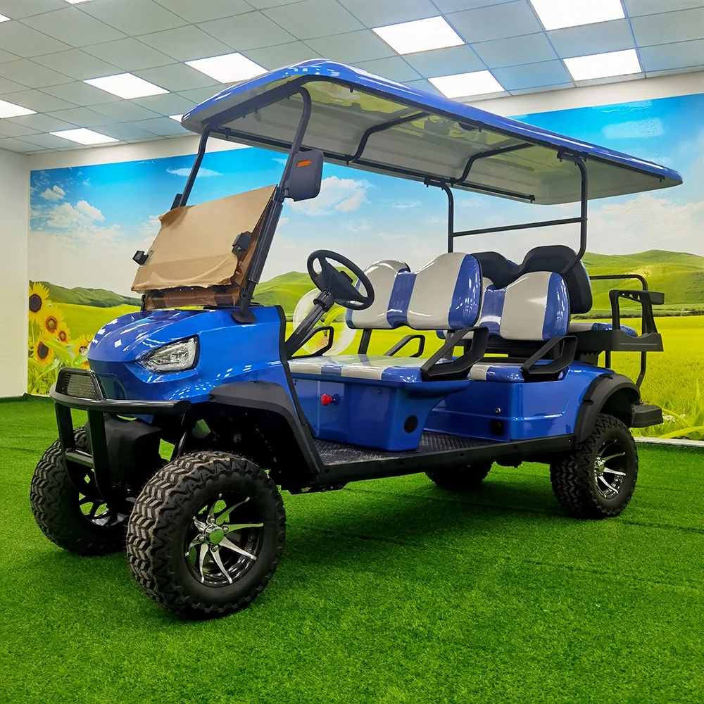 china 6 Person 48v electric lifted street legal New Electric golf cart   luxury  golf buggy  club car