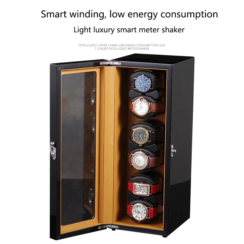 Custom Watch Shaker For Mechanical watches For home Use or Collection And Black Color Luxury Wooden Watch Winder With Light