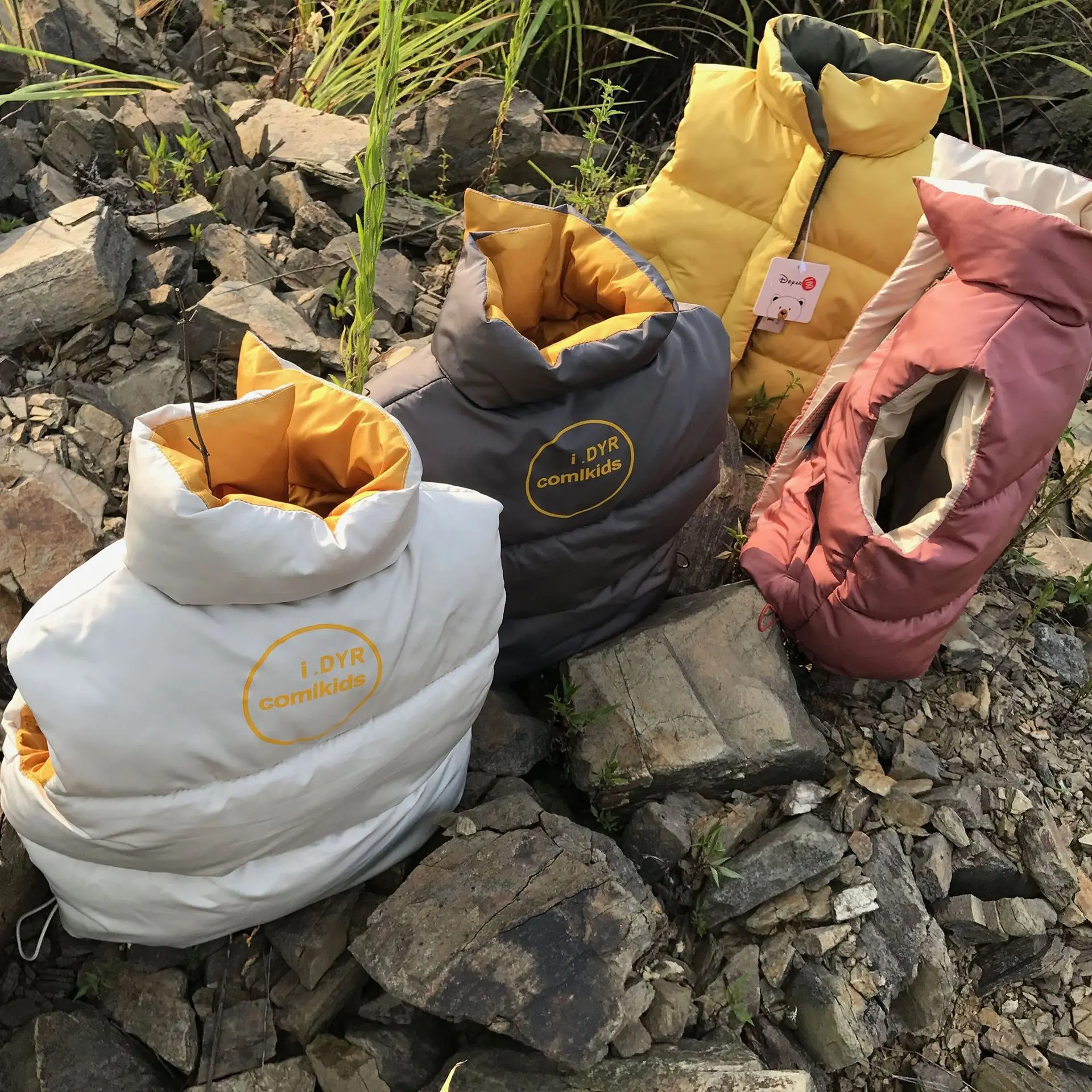 Boutique Fashion Children Winter Stand Collar Thick Warm Vest High Quality Outerwear Sleeveless Down Cotton Vest