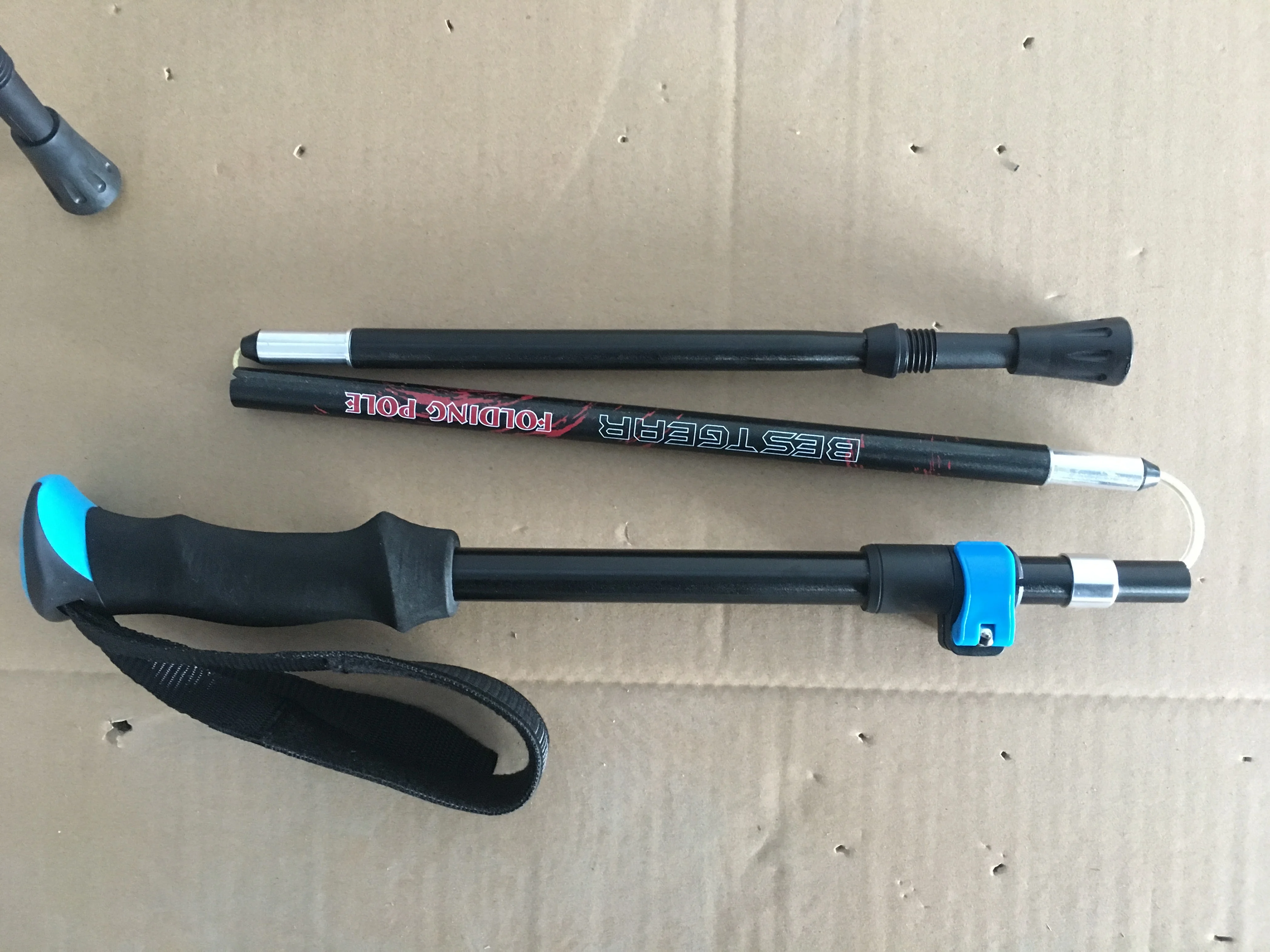 3 Sections 135cm Anti-Slip FoldingTrekking Poles and Walking Stick