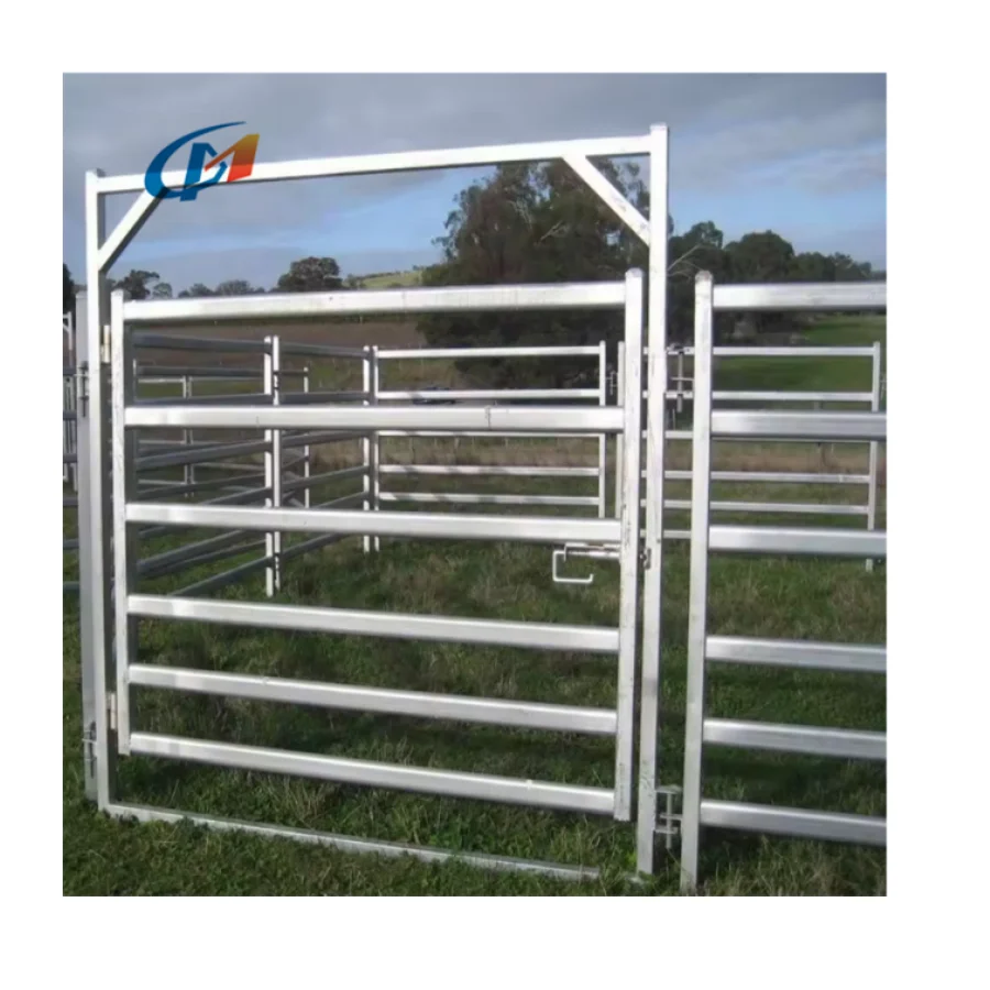 Easily Assembled 12ft Square Pipe Welded Fencing Galvanized Corral Horse Rail Fence Panels