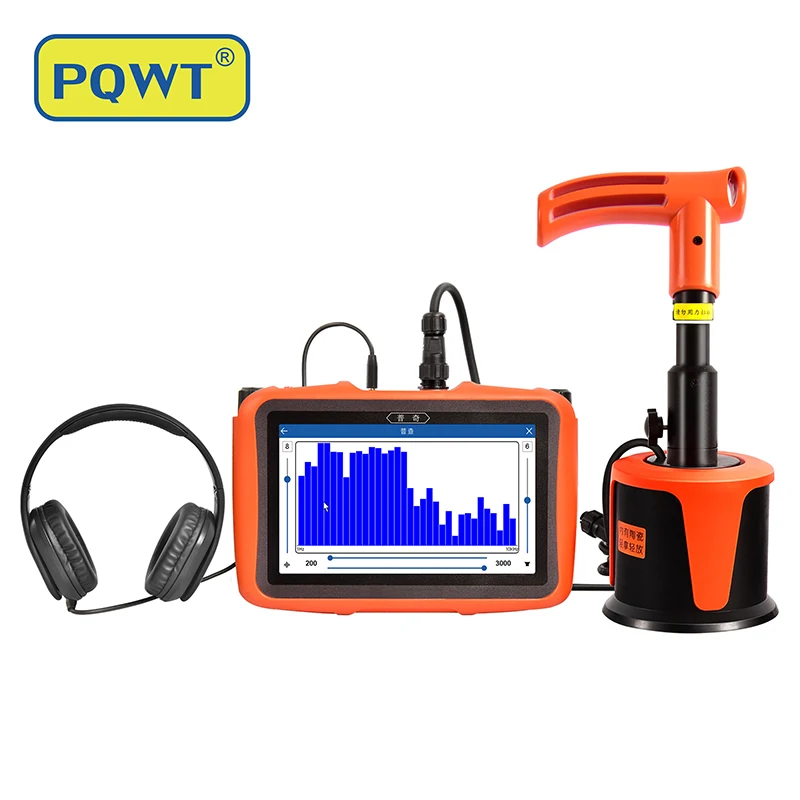 PQWT-L2000 Acoustic Pipe Leak Detection Device 5m Plumbing Tools Underground Pipeline Water Leak Detector