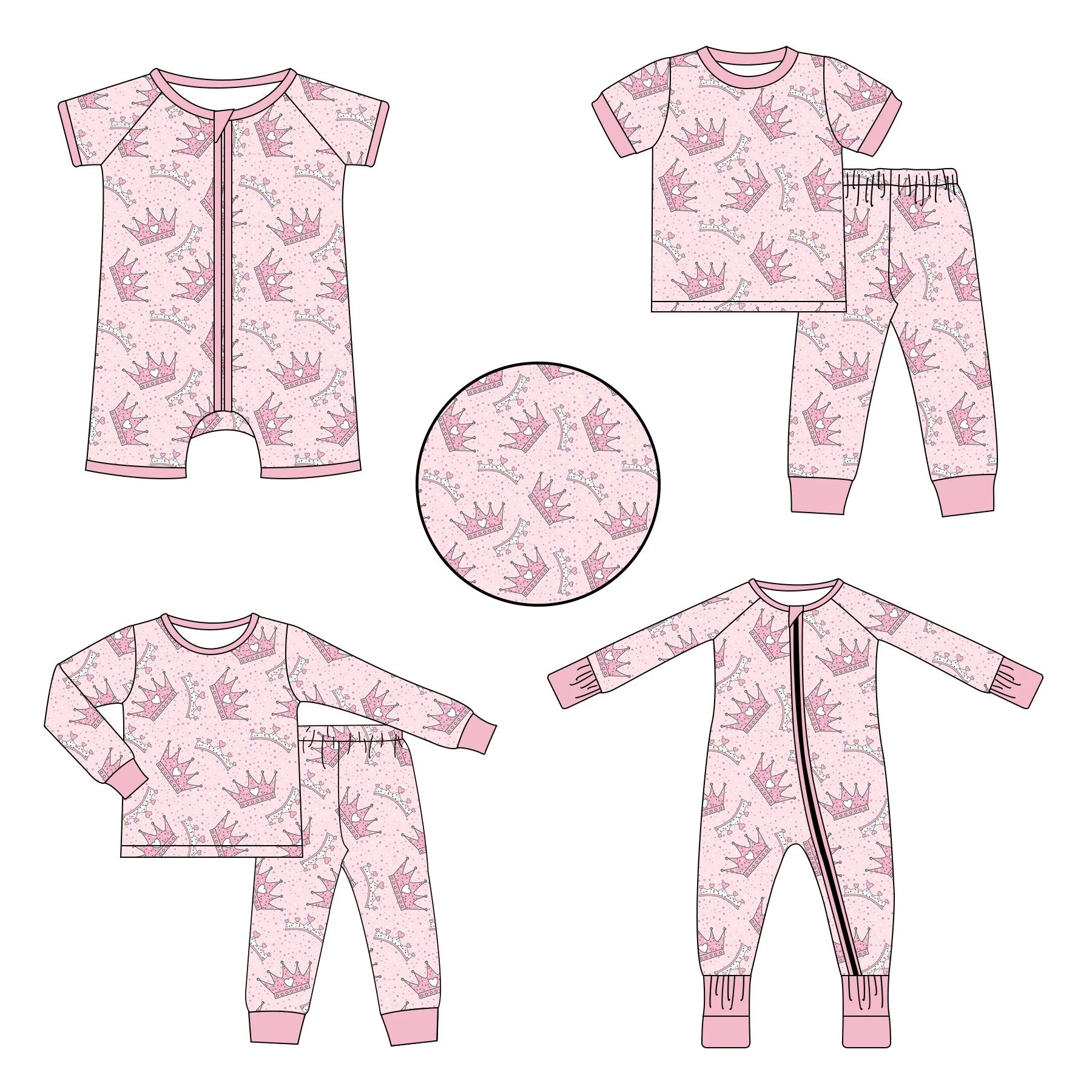 Wholesale Custom bamboo Cute Newborn Baby Girls  Wildflower high quality pajamas Romper zippies Clothes Set Baby
