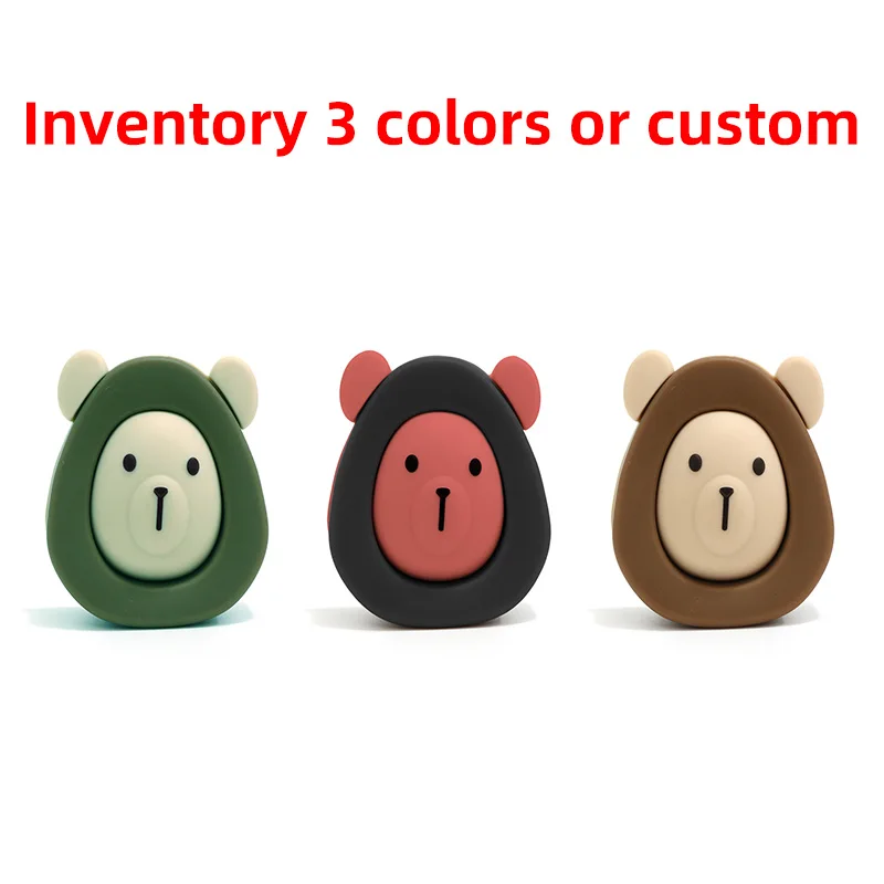 Creative Bear Shaped Door Stopper Silicone Self Adhesive Wall Protection Bumpers Wall Protector Low Price Silicone Door Stopper