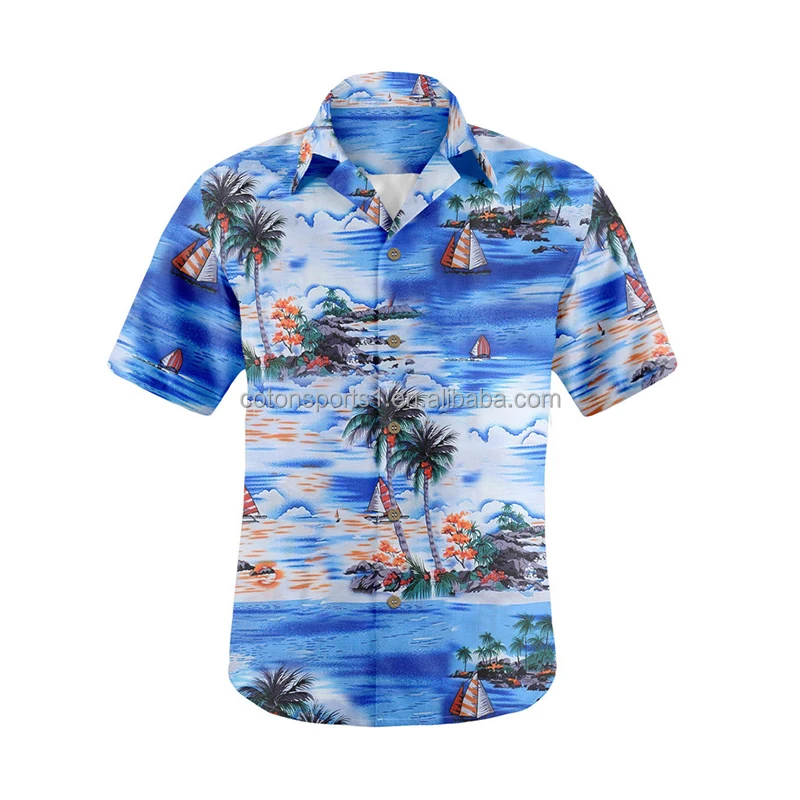 Swimwear Plus size vintage beach hawaiian shirt short sleeves printed customize floral Shirt men clothes