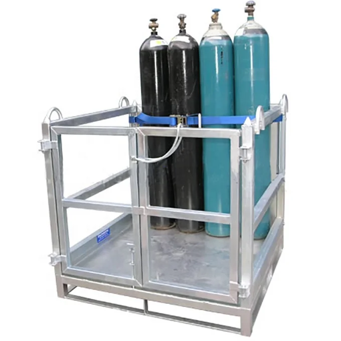 Cage for transporting stackable gas bottle oxygen cylinder storage cage for forklift metal storage cage