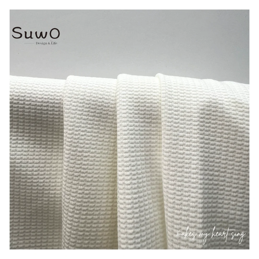 High quality Cubic Waffle Fabrics cotton solona Materials One-sided jacquard High-end Design for women dresses clothing CVC