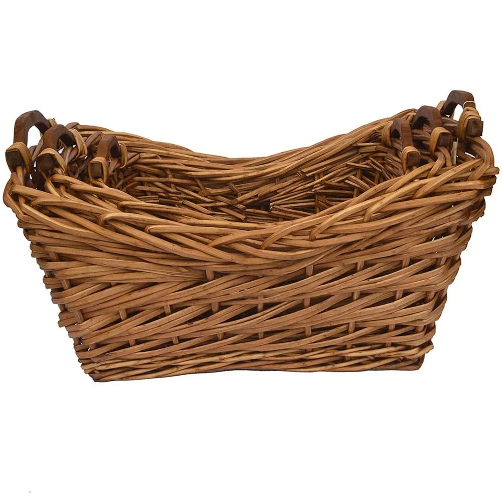 
Fair Trade Strong styles Long/Square Curved Creative Brown Big Wicker baskets Willow baskets 