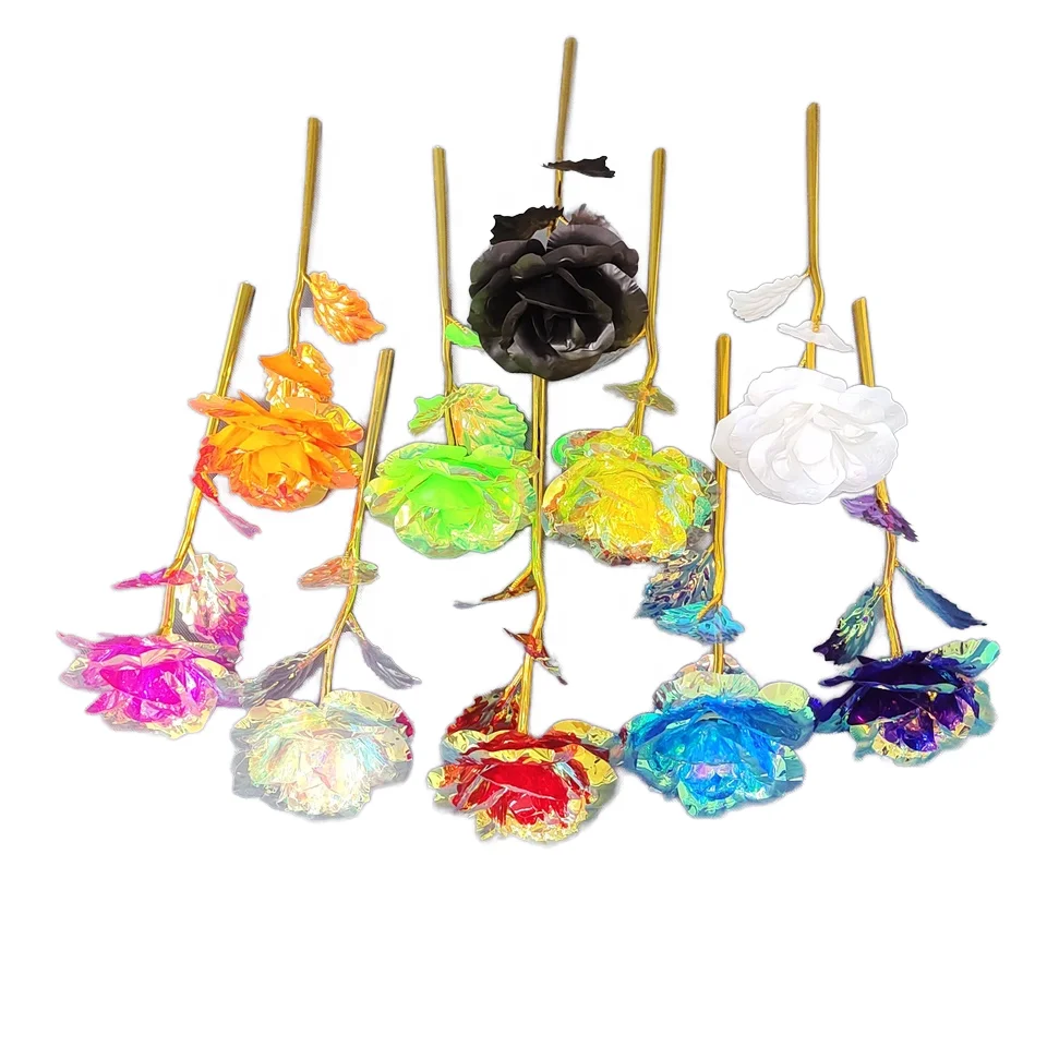 Galaxy Rose Rainbow Plastic Flower Artificial Decorative Party Decorations and Gift