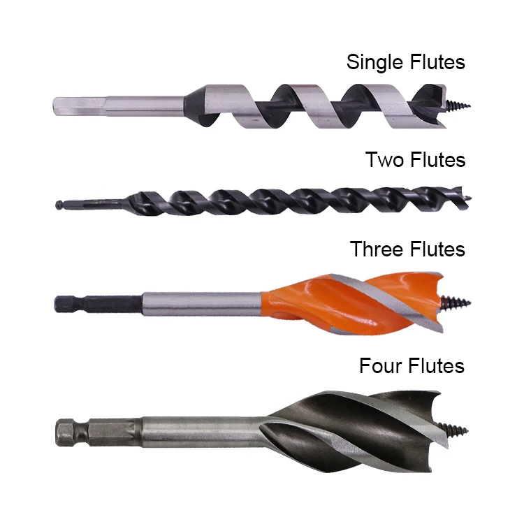 Hex Shank Four Flutes Quad Cutter Speed Feed Wood Auger Drill Bit for Wood Drilling