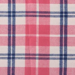 In stock wholesale 100% cotton flannel fabric shirt woven yarn dyed pink checkered gingham brushed cotton fabric