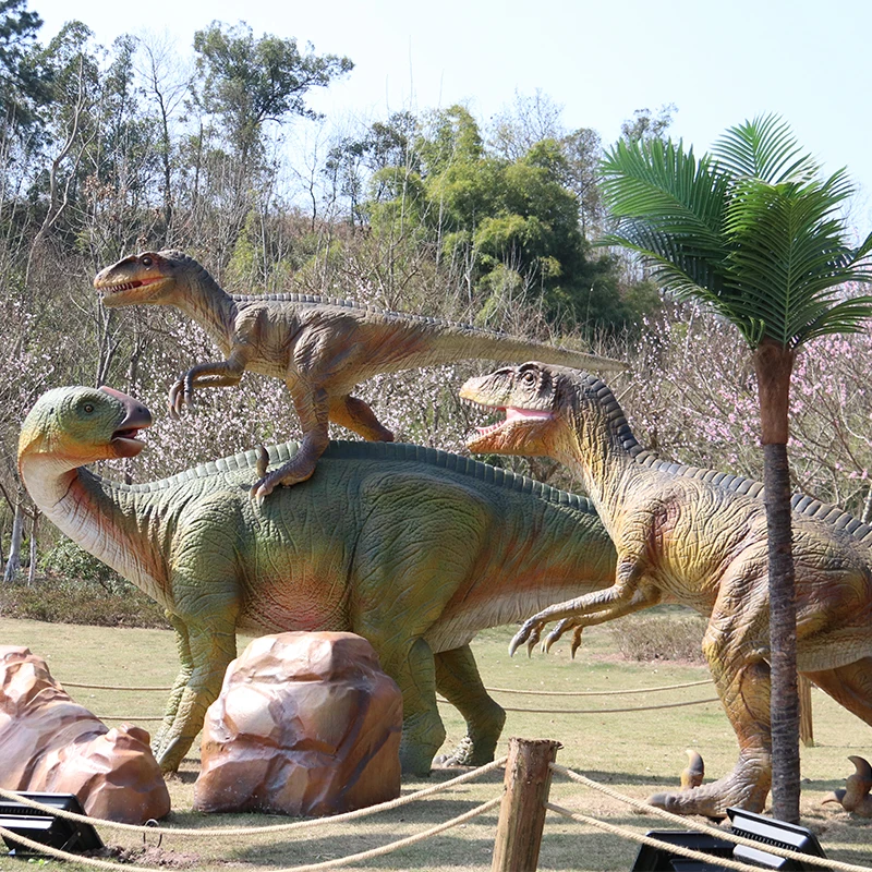 Zigong waterproof silicon animatronic Life Size Giant dinosaur model with sound for dinosaur park