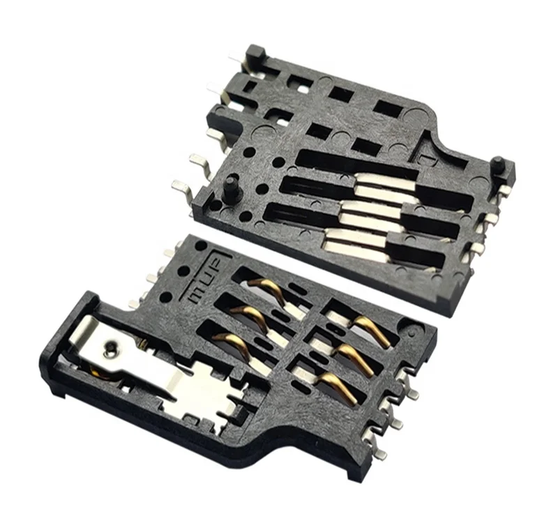 MUP-C7310  6Pin Smart Card Holder Connector H=2.0mm Sim Card Reader Female Socket for IC Telephone Card Reader