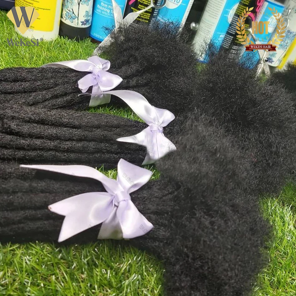 Оптовая Продажа афро курчавые 100% человеческие волосы продукты для блонд locs дредов вязанные крючком косички наращивания