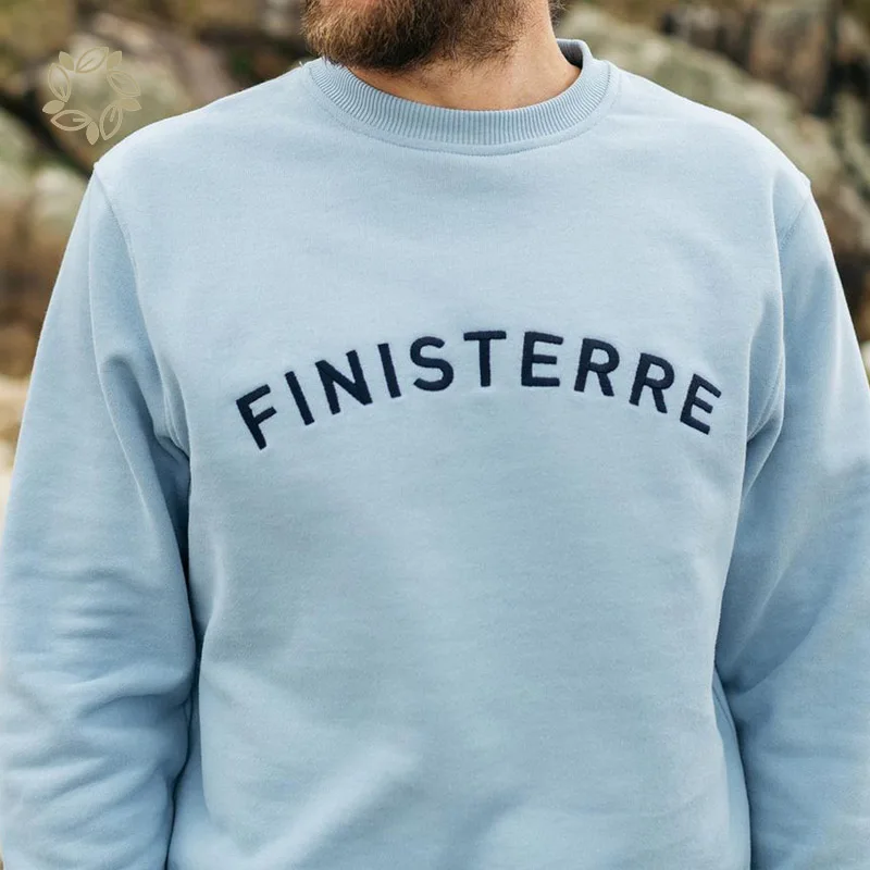 Embroidery Fleece Sweatshirt for men winter pullover organic cotton hemp Fleece pullover sweater knitted custom sweatshirt man