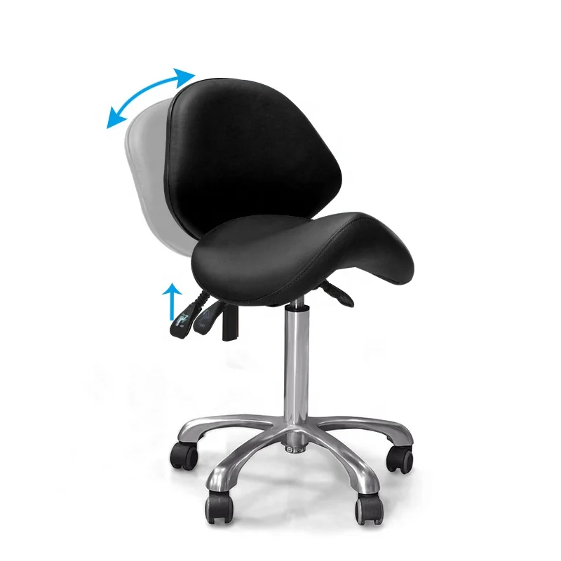 Anteeth Beauty Salon Saddle Chair PVC Leather Ergonomic Design Dental Stool Adjustment Saddle Chair