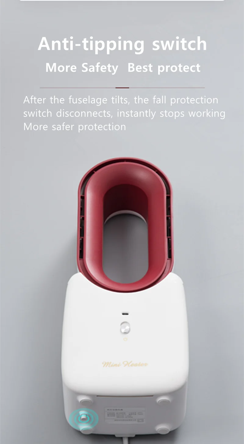 
Best Winter Mini Office Desk Small Fan Heater 700W Bladeless Fan Heater and Cooler 