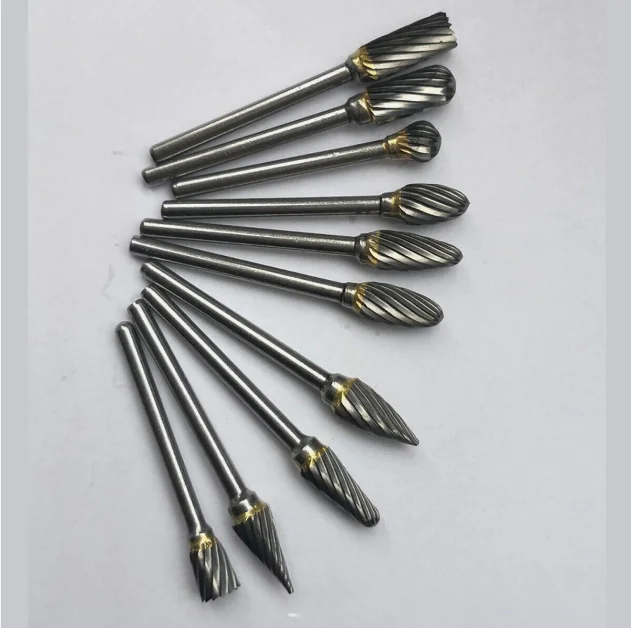 1Metal 1/4 deburring grinder tungsten carbide rotary burr test set carving tool typenail drill bit rotary files for woodworking