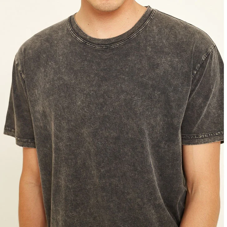 Wholesale Men Acid Wash T shirt Streetwear hip hop stone 100% cotton t shirts with logo customize oversized vintage t-shirt