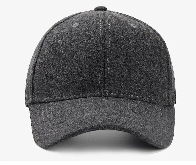 Custom Logo High Quality 6 panel cashmere baseball cap Wool cap for men