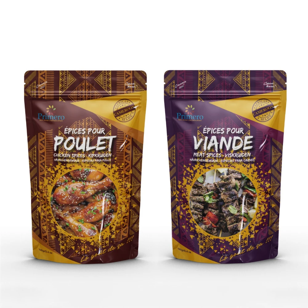 Resealable Food Grade Aluminum Foil Stand Up Pouch Dried Fruits Mylar bags Vacuum Frozen Meat Spices Food Plastic Packaging bags