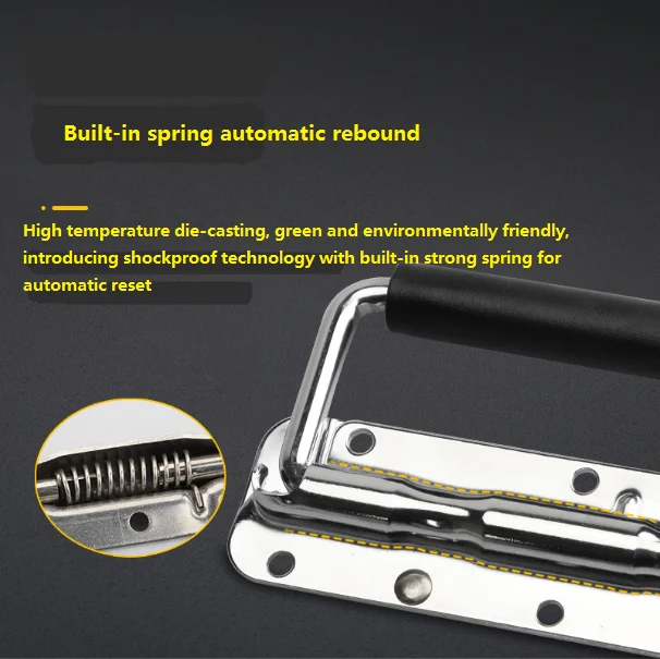 304 stainless steel aviation box thickened spring handle 140 industrial aluminum box folding handle hardware accessories
