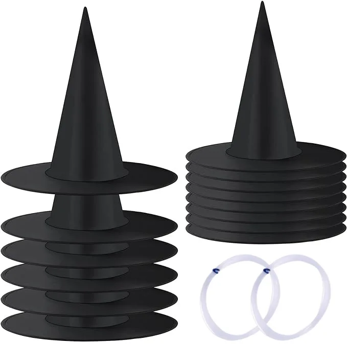 Halloween Witch Hats Adult Black Witch Hats Masquerade Wizard Costume Top Pointed Caps Cosplay Props Party Decoration