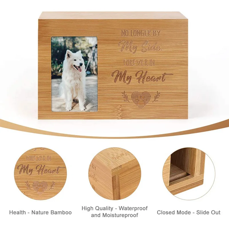 Manufacturers wholesale customization Animal funeral supplies dog cat Pull cover seal wooden coffic urns for pet