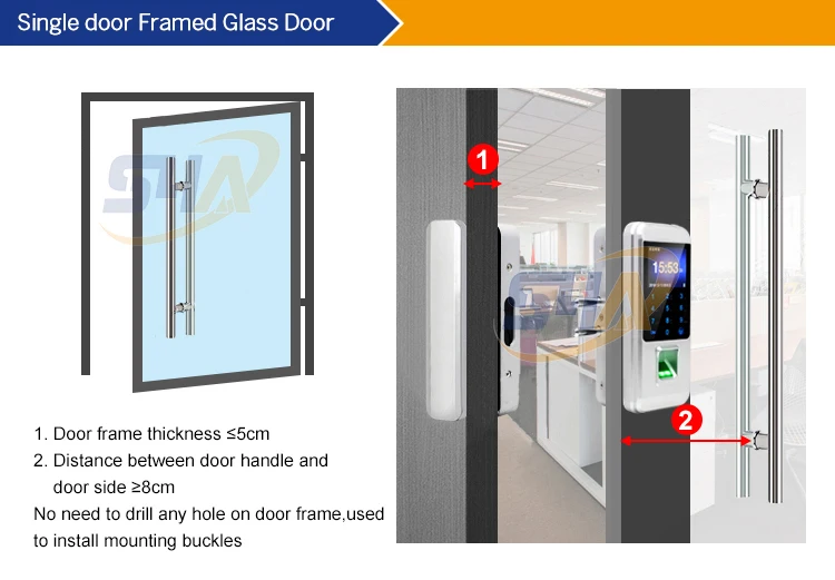  Semiconductor sensor Fingerprint Glass Door Lock wireless swing door lock