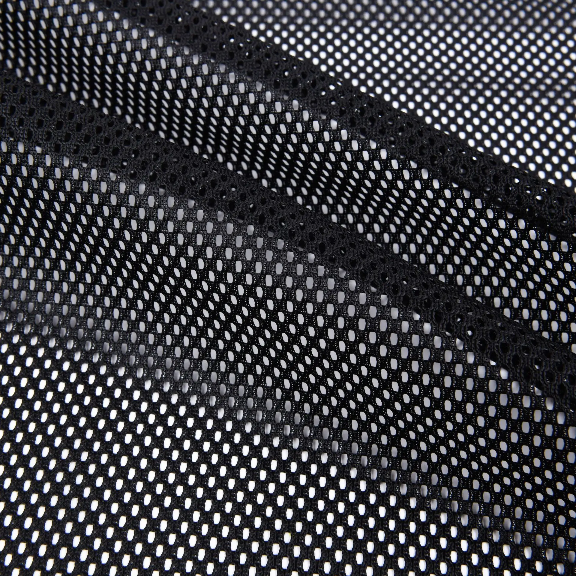 100%  poly thick knitted black mesh fabrics for chair cover