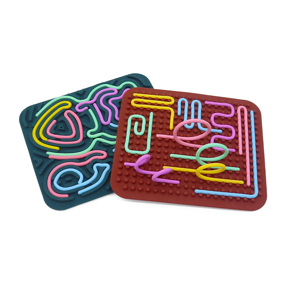 Custom Wholesale Double Side Silicone Calm Down Sensory Activity Board Kids Fidget Toys for Stress Anxiety