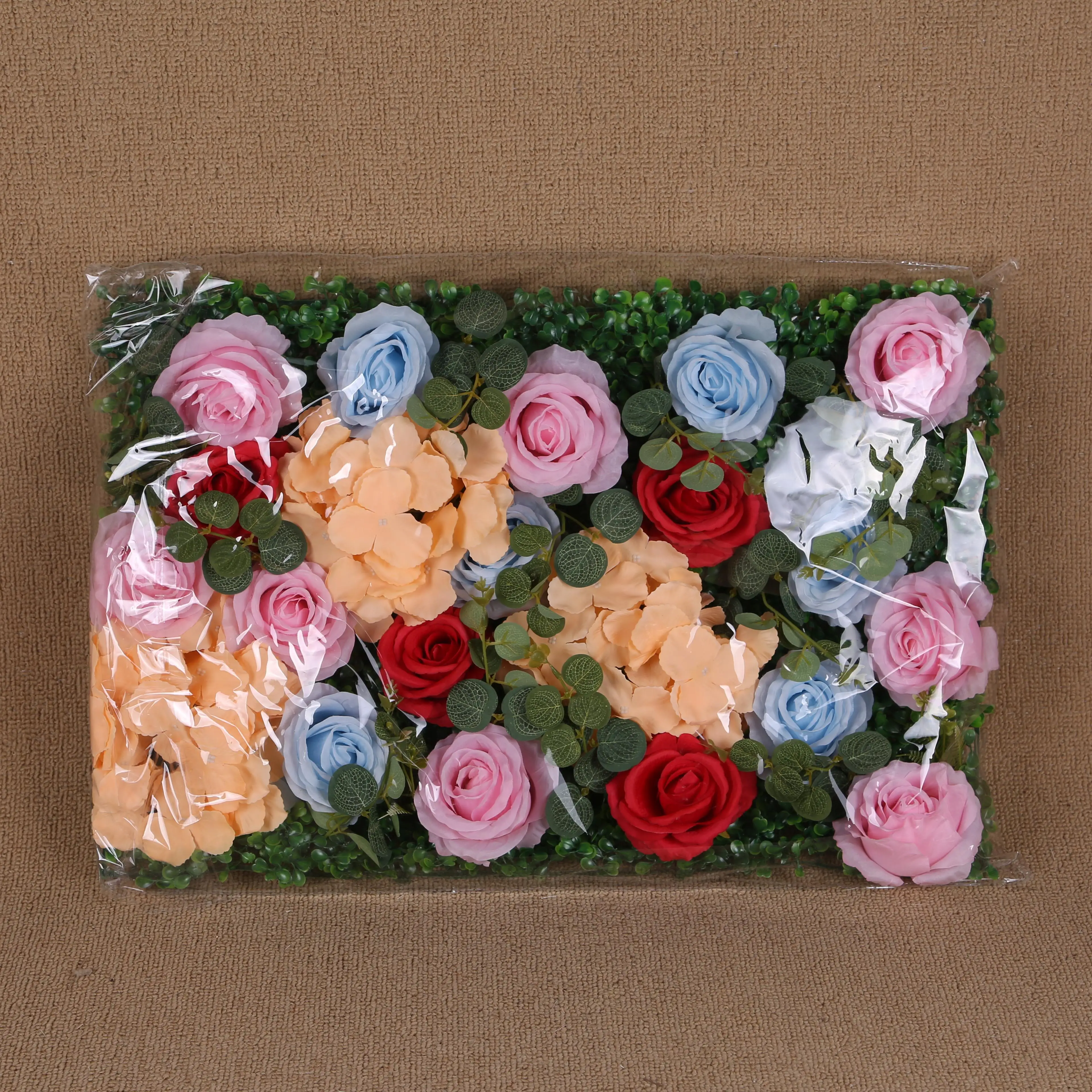 Promotional Wholesale Perfect Non-fading And Anti-aging Durable Artificial Rose Flower Wall Floral Backdrop