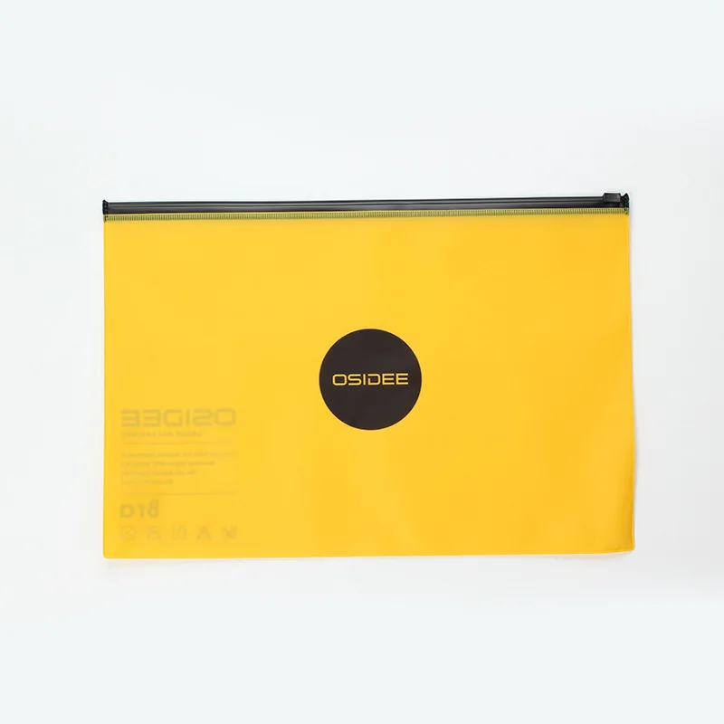 
ODM printing eco friendly slider zipper plastic yellow PVC bag 