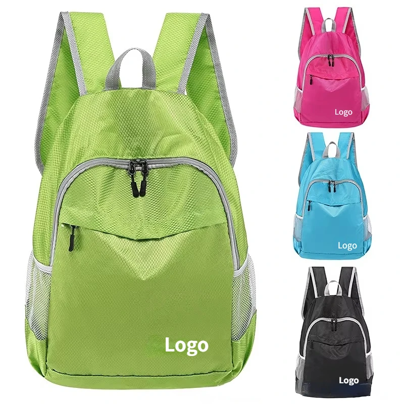 Nylon Fabric Lightweight Packable Cartoon Backpack Waterproof Hiking Camping Travel Foldable Ultralight Bag with Logo