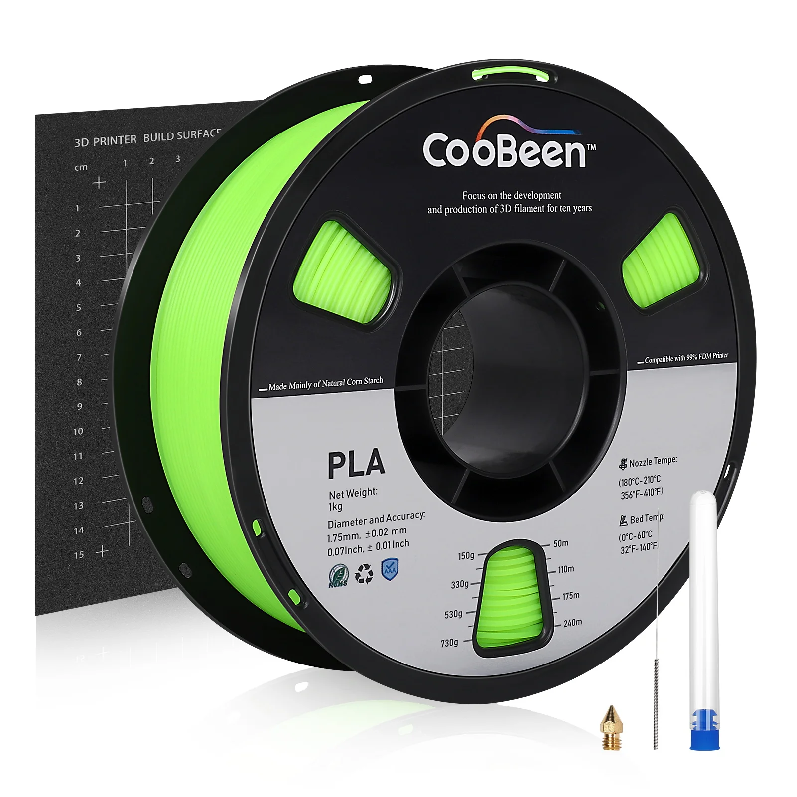 COOBEEN 5 Colors illuminating Glowing 3D Filament PLA 1.75mm/1kg Neat Winding for 3D Printer Printing Filament ROHS Factory