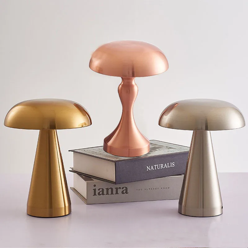Luxury Mushroom Lamp LED Bar Table Lamp Hotel Cafe Bedroom Bedside Lamp USB Charging Night Light